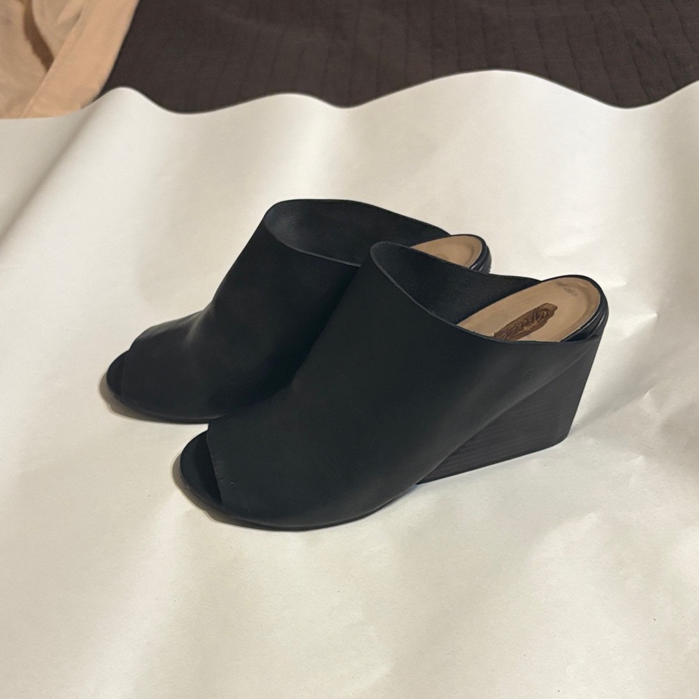 Marsell Black Wedge Mules